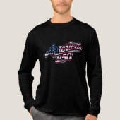 America 250 Vlag Script Semiquincentennial Ontwerp Tri-Blend Shirt (Voorkant volledig)