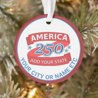 America 250 Voeg Staat Patriotisch Cool Dubbelzijd Ornament