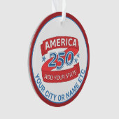 America 250 Voeg Staat Patriotisch Cool Dubbelzijd Ornament (voorkant)