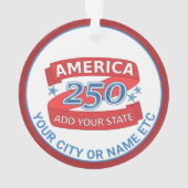 America 250 Voeg Staat Patriotisch Cool Dubbelzijd Ornament (achterkant)