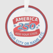 America 250 Voeg Staat Patriotisch Cool Dubbelzijd Ornament (voorkant)