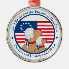 America 250 Year Anniversary Founding Fathers Metalen Ornament