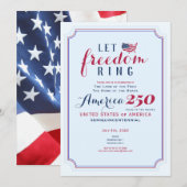 America 250 Years USA Anniversary Let Freedom Ring Kaart (Voorkant / Achterkant)