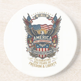 America 250th Americana 1776 Freedom Eagle USA Zandsteen Onderzetter