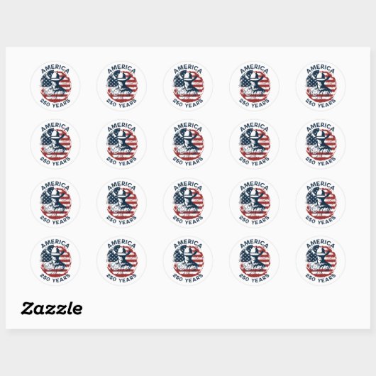 America 250th Anniversary Cowboy 1776-2026 Ronde Sticker (Vel)