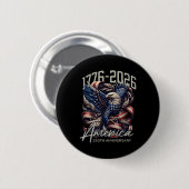 America 250th Anniversary Eagle Us Flag July 4th 2 Ronde Button 5,7 Cm (Voorkant /achterkant)