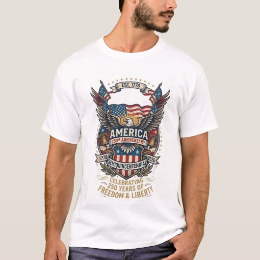 America 250th Anniversary Shirt 1776 Freedom (Voorkant)