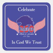 America 250th-Spirit of Freedom-Editable Text Vierkante Sticker (Voorkant)