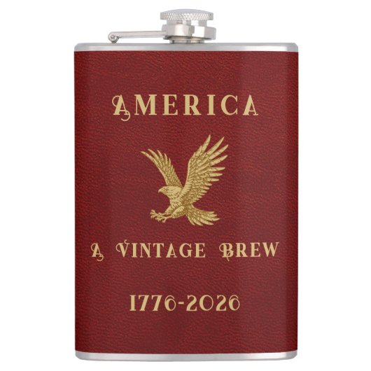 America a Vintage Brew Eagle 1775 - 2026  Heupfles (Voorkant)