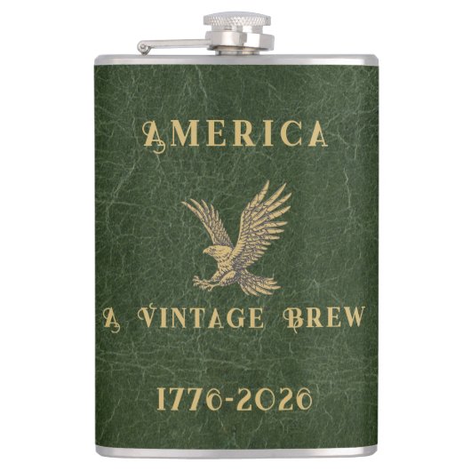 America a Vintage Brew Eagle 1775 - 2026  Heupfles (Voorkant)