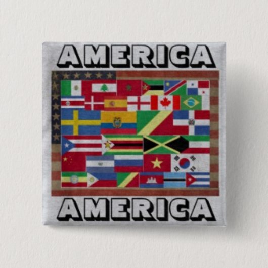 AMERICA AMERICA-Button Vierkante Button 5,1 Cm (Voorkant)