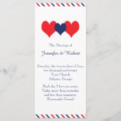 America ana Hearts Wedding Program Programmakaart (Voorkant)