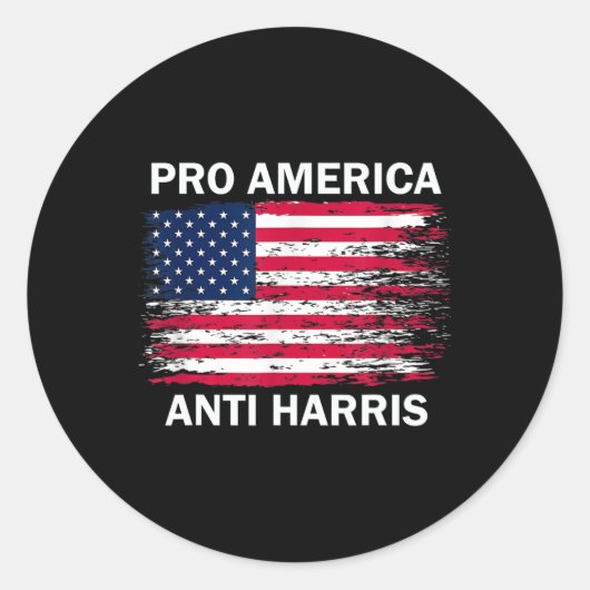 America Anti Kamala Flag Kamala Harris Anti Harris Ronde Sticker (Voorkant)