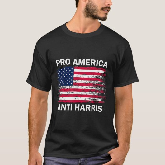 America Anti Kamala Flag Kamala Harris Anti Harris T-shirt (Voorkant)