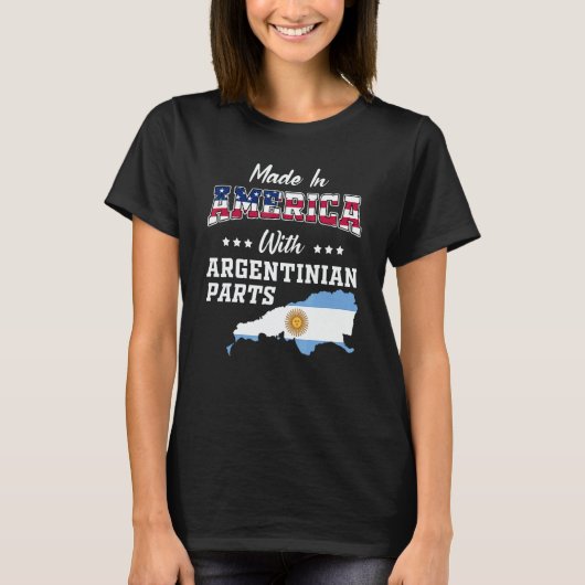 America Argentinian Part Argentina Map USA Flag Ro T-shirt (Voorkant)