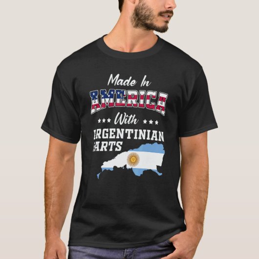 America Argentinian Part Argentina Map USA Flag Ro T-shirt (Voorkant)