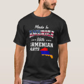 America Armenian Parts Armenia Map USA Flag Ancest T-shirt (Voorkant)