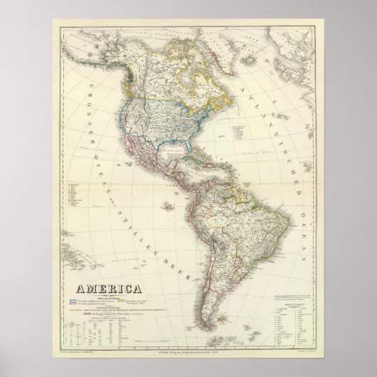 America Atlas Map Poster (Voorkant)