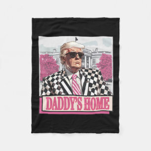 America Back Daddy's Home Grappig Roze Donald Trum Fleece Deken