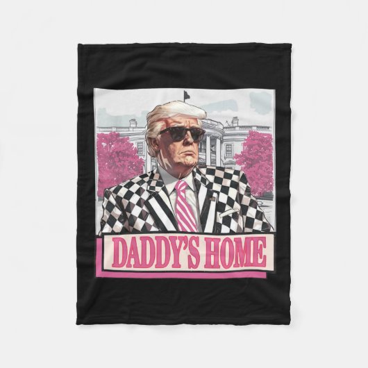 America Back Daddy's Home Grappig Roze Donald Trum Fleece Deken (Voorkant)