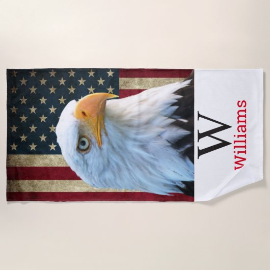AMERICA BALD EAGLE Beach Towel Strandlaken (Voorkant)