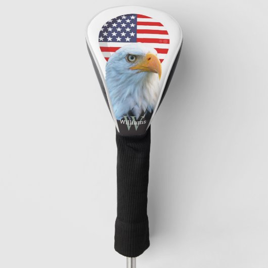 AMERICA BALD EAGLE Monogram Golf Head Hoesje Golfheadcover (Voorkant)