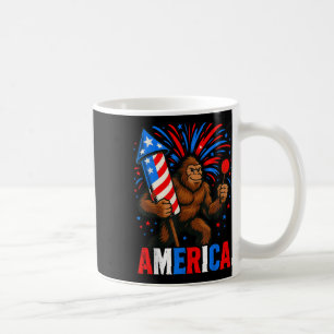 America Bigfoot Vuurwerk Patriottische Sasquatch 4 Koffiemok