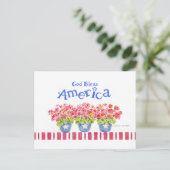 America Blessings Geranium Pots Briefkaart (Staand voorkant)