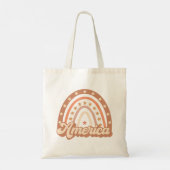 America Boho Rainbow 4th of July Tote Bag (Achterkant)