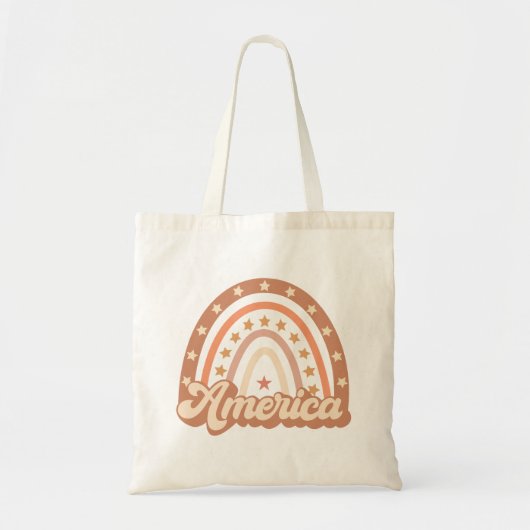 America Boho Rainbow 4th of July Tote Bag (Voorkant)
