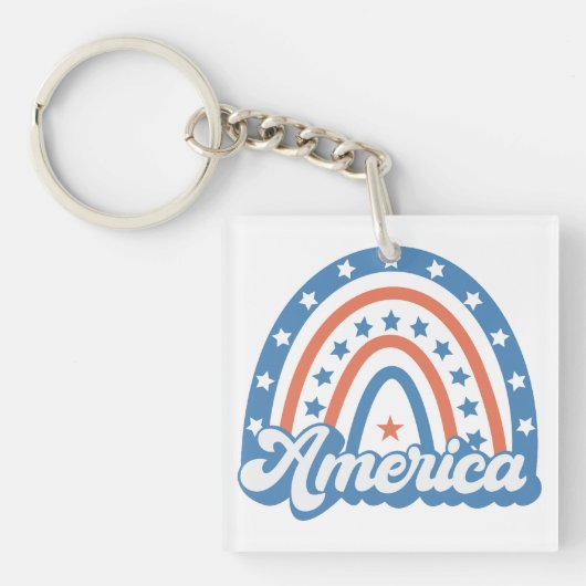 America Boho Retro Sleutelhanger (Voorkant)