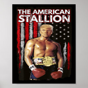 America Boxer Trump Rocky Trump Meme Trump 2024, Poster