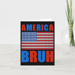 America Bruh Bouwstenen Vlag 4 juli Mast Kaart