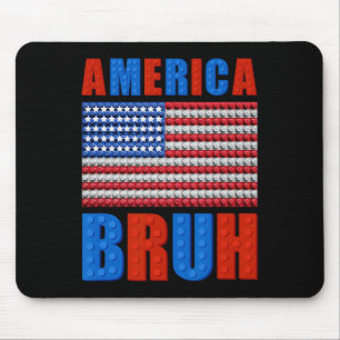 America Bruh Bouwstenen Vlag 4 juli Mast Muismat