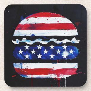 America Burger (Zwart Schilderij Nr. 3) Bier Onderzetter