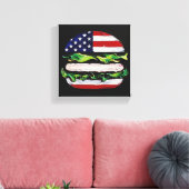 America Burger (Zwart Schilderij Nr. 5) Canvas Afdruk (Insitu (Woonkamer))