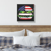 America Burger (Zwart Schilderij Nr. 5) Canvas Afdruk (Insitu (Slaapkamer))