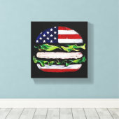 America Burger (Zwart Schilderij Nr. 5) Canvas Afdruk (Insitu (Houten vloer))