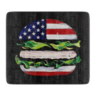 America Burger (Zwart Schilderij Nr. 5) Snijplank