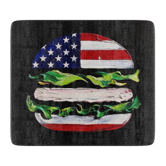America Burger (Zwart Schilderij Nr. 5) Snijplank (Voorkant)