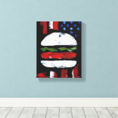 America Burger (Zwart Schilderij Nr. 7) Canvas Afdruk (Insitu (Houten vloer))