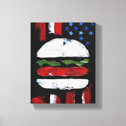 America Burger (Zwart Schilderij Nr. 7) Canvas Afdruk (Voorkant)