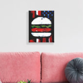 America Burger (Zwart Schilderij Nr. 7) Canvas Afdruk (Insitu (Woonkamer))