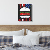 America Burger (Zwart Schilderij Nr. 7) Canvas Afdruk (Insitu (Slaapkamer))