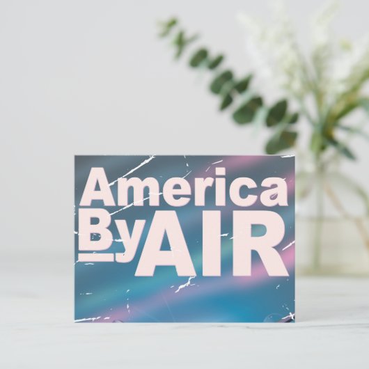 America By Air vintage-poster Briefkaart (Staand voorkant)