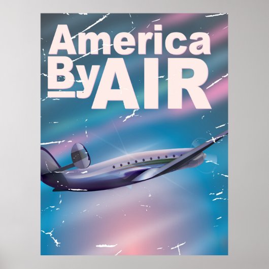 America By Air vintage-poster Poster (Voorkant)