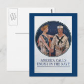 America Calls Enlist Briefkaart (Voorkant / Achterkant)