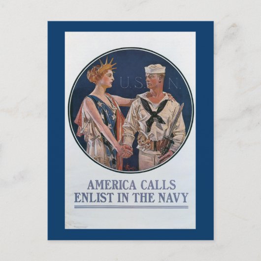 America Calls Enlist Briefkaart (Voorkant)