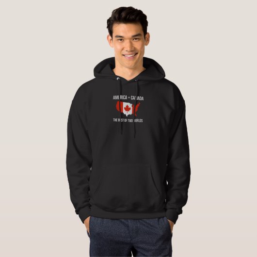 America + Canada Design voor trotse Canadees Hoodie (Voorkant volledig)