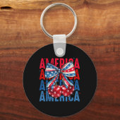 America Cherries American Flag 4th Of July Cherry  Sleutelhanger (Voorkant)
